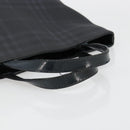 BURBERRY Nova Check Hand Bag PVC Navy Silver Auth 187334-7