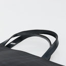 BURBERRY Nova Check Hand Bag PVC Navy Silver Auth 187334-14