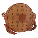 MCM Vicetos Logogram Shoulder Bag PVC Leather Brown Gold Auth 187335-1