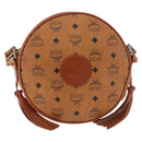 MCM Vicetos Logogram Shoulder Bag PVC Leather Brown Gold Auth 187335-13
