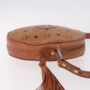 MCM Vicetos Logogram Shoulder Bag PVC Leather Brown Gold Auth 187335-3