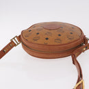 MCM Vicetos Logogram Shoulder Bag PVC Leather Brown Gold Auth 187335-6