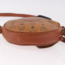 MCM Vicetos Logogram Shoulder Bag PVC Leather Brown Gold Auth 187335-5
