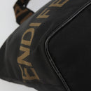FENDI Hand Bag Canvas Black Silver Auth 187337-15