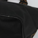 FENDI Hand Bag Canvas Black Silver Auth 187337-16