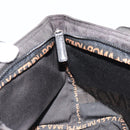 FENDI Hand Bag Canvas Black Silver Auth 187337-19