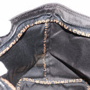 FENDI Hand Bag Canvas Black Silver Auth 187337-20