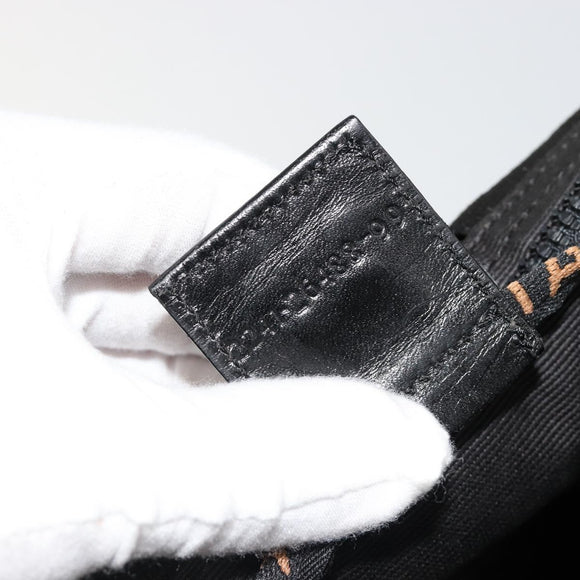 FENDI Hand Bag Canvas Black Silver Auth 187337