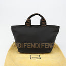 FENDI Hand Bag Canvas Black Silver Auth 187337-12