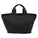 FENDI Hand Bag Canvas Black Silver Auth 187337-2
