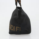 FENDI Hand Bag Canvas Black Silver Auth 187337-3
