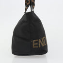 FENDI Hand Bag Canvas Black Silver Auth 187337-4