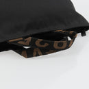 FENDI Hand Bag Canvas Black Silver Auth 187337-7