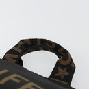 FENDI Hand Bag Canvas Black Silver Auth 187337-14