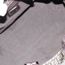FENDI Zucchino Canvas Hand Bag Silver Brown Auth 187339A-18