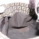 FENDI Zucchino Canvas Hand Bag Silver Brown Auth 187339A-19