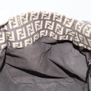 FENDI Zucchino Canvas Hand Bag Silver Brown Auth 187339A-20