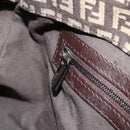 FENDI Zucchino Canvas Hand Bag Silver Brown Auth 187339A-21