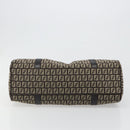 FENDI Zucchino Canvas Hand Bag Silver Brown Auth 187339A-9