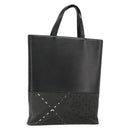BURBERRY Tote Bag Leather Black Silver Auth 187340-1