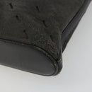 BURBERRY Tote Bag Leather Black Silver Auth 187340-15