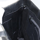 BURBERRY Tote Bag Leather Black Silver Auth 187340-18