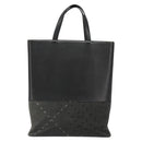 BURBERRY Tote Bag Leather Black Silver Auth 187340-13
