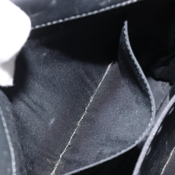 BURBERRY Tote Bag Leather Black Silver Auth 187340