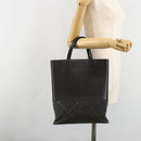 BURBERRY Tote Bag Leather Black Silver Auth 187340-21