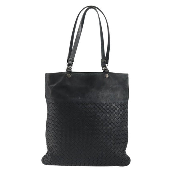 BOTTEGA VENETA INTRECCIATO Tote Bag Leather Black Auth 187347