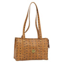 MCM Vicetos Logogram Tote Bag PVC Leather Brown Gold Auth 187348-1