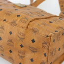 MCM Vicetos Logogram Tote Bag PVC Leather Brown Gold Auth 187348-9