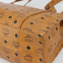 MCM Vicetos Logogram Tote Bag PVC Leather Brown Gold Auth 187348-15