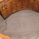 MCM Vicetos Logogram Tote Bag PVC Leather Brown Gold Auth 187348-11