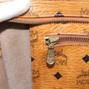 MCM Vicetos Logogram Tote Bag PVC Leather Brown Gold Auth 187348-19