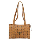 MCM Vicetos Logogram Tote Bag PVC Leather Brown Gold Auth 187348-13