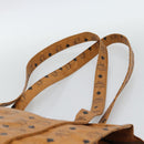 MCM Vicetos Logogram Tote Bag PVC Leather Brown Gold Auth 187348-8