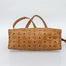 MCM Vicetos Logogram Tote Bag PVC Leather Brown Gold Auth 187348-5