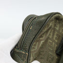 FENDI Zucchino Canvas Hand Bag Brown Green gold Auth 187350-9
