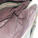 FENDI Zucchino Canvas Hand Bag Brown Green gold Auth 187350-19