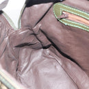 FENDI Zucchino Canvas Hand Bag Brown Green gold Auth 187350-20