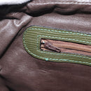 FENDI Zucchino Canvas Hand Bag Brown Green gold Auth 187350-21