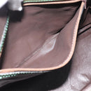 FENDI Zucchino Canvas Hand Bag Brown Green gold Auth 187350-12