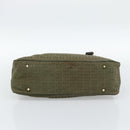 FENDI Zucchino Canvas Hand Bag Brown Green gold Auth 187350-5