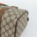 GUCCI GG Supreme Web Sherry Line Boston Bag PVC Beige Gold 40 3841 Auth 187351-9