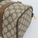 GUCCI GG Supreme Web Sherry Line Boston Bag PVC Beige Gold 40 3841 Auth 187351-15