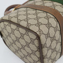 GUCCI GG Supreme Web Sherry Line Boston Bag PVC Beige Gold 40 3841 Auth 187351-16