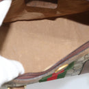 GUCCI GG Supreme Web Sherry Line Boston Bag PVC Beige Gold 40 3841 Auth 187351-11