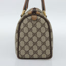 GUCCI GG Supreme Web Sherry Line Boston Bag PVC Beige Gold 40 3841 Auth 187351-3