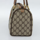 GUCCI GG Supreme Web Sherry Line Boston Bag PVC Beige Gold 40 3841 Auth 187351-4